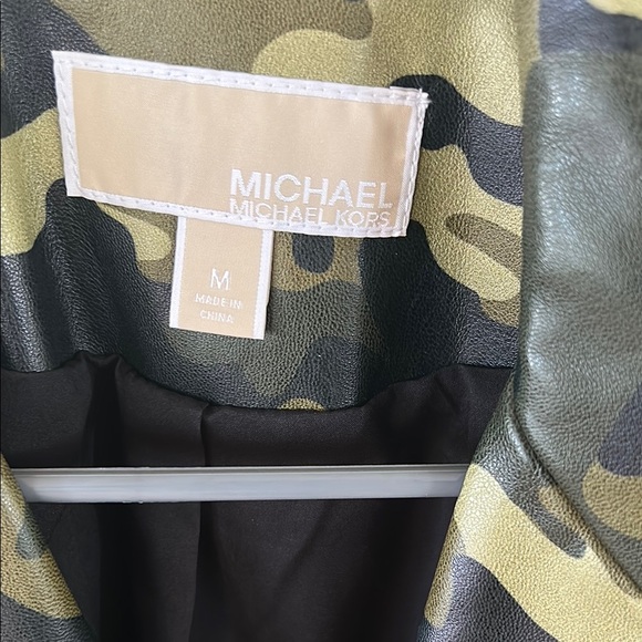 Michael Kors Green and Black Leather Jacket - Picture 2 of 2